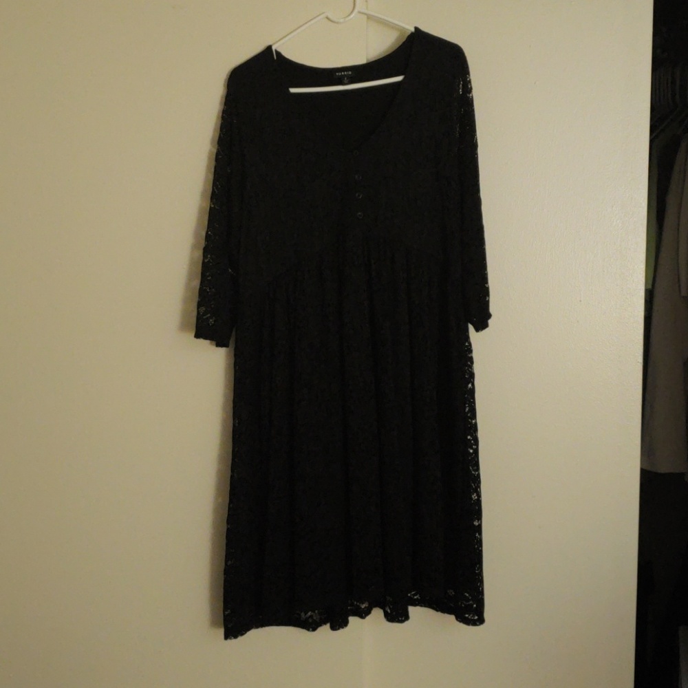 NWOT Torrid Black Lace Babydoll Dress